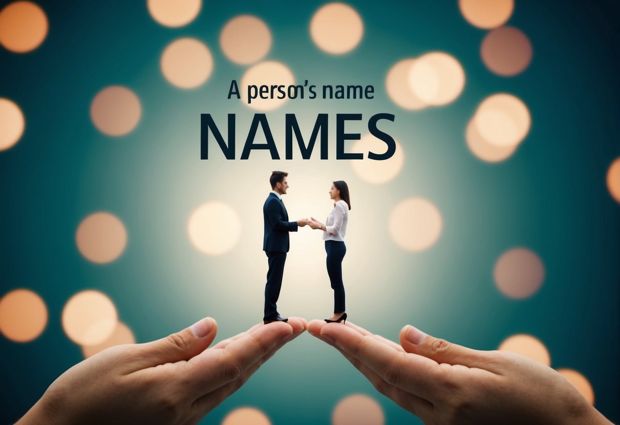 A person's name being spoken, causing a shift in their relationship