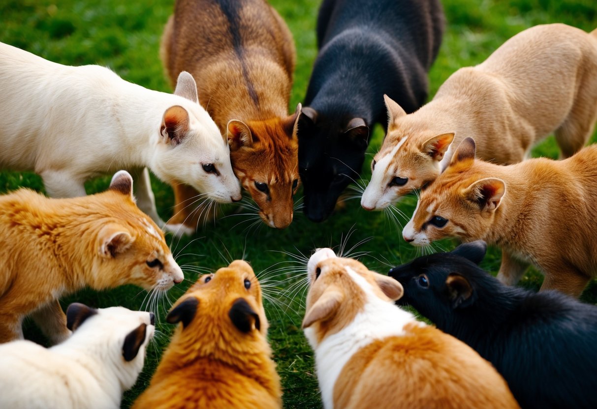 A group of animals gather in a circle, interacting and forming connections with one another. The scene exudes warmth and companionship, emphasizing the importance of friendship and the power of relationships